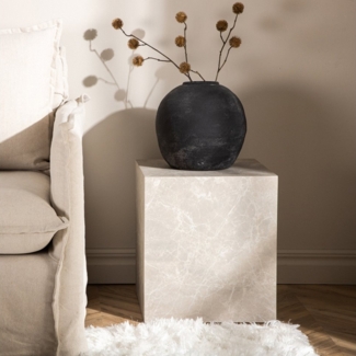 BOURGH Couchtisch VERONA Sofa Tisch - Couchtisch / Beistelltisch 40x40 in Marmor Optik, in modernem Design