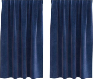 vidaXL Vorhänge mit Vorhängen 2 pcs Dunkelblau 140 x 175 cm Samt 4107199