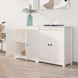 Sideboards 2 Stk. 70 x 35 x 80 cm Massivholz Kiefer Weiß