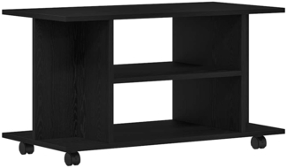 vidaXL TV-Schrank mit Rollen Schwarz Eichen-Optik 80x40x45 cm 862404