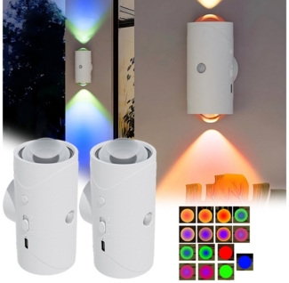 PRIISF Steckdosenleuchte Dimmbar LED Nachtlicht Nachtlampe mit Bewegungsmelder Dämmerungssensor, USB-Aufladbar, RGB Farbwechsel Wandlicht, Akku Kabellose Wandlampe Nachttischlampe Wandleuchte, Steckdosenlicht für Schlafzimmer Büro College Wohnheim Zimm...