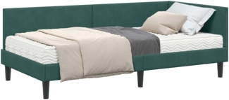 vidaXL Eckbettgestell mit Matratze Sonstiges 2 pcs Grün Samt 3393790