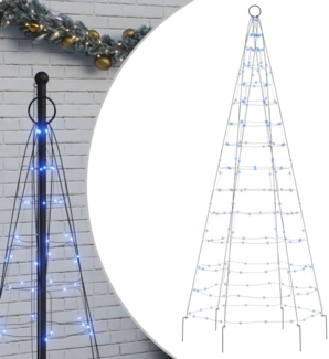 vidaXL LED-Weihnachtsbaum für Fahnenmast 200 LEDs Blau 180 cm