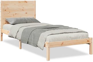 Doppelbett, Betten für Erwachsene, Massivholzbett Extra Lang ohne Matratze 100x210 cm de453