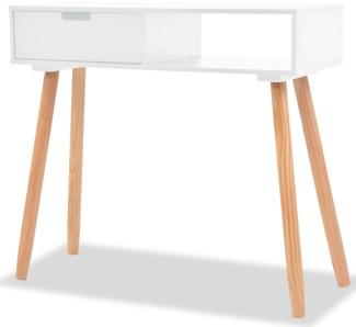 vidaXL Konsolentisch Kiefernholz Massiv 80 x 30 x 72 cm Weiß 244737