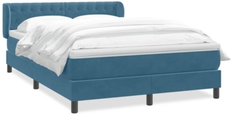 vidaXL Boxspringbett mit Matratze Dunkelblau 140x220 cm Samt 3317821