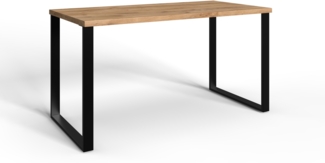 Schreibtisch >TEXEL< in PLANKENEICHE Dekor / Graphit - 140x75x70cm (BxHxT)