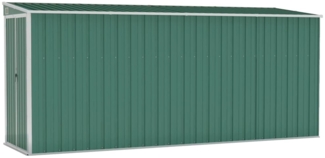 vidaXL Anbauschuppen Grün 118x382x178 cm Verzinkter Stahl 316229
