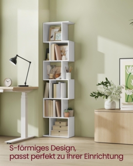 VASAGLE Bücherregal, Regal mit 6 Ebenen, 24 x 40 x 191 cm, Standregal, Büroregal, freistehend