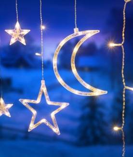 BONETTI LED-Lichtervorhang LED Sternenvorhang Lichterkette, 93-flammig, für Innen und Außen, ca. 180 cm breit