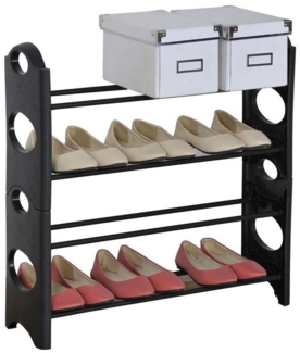 HTI-Living Schuhregal Schuhregal mit 4 Ablageflächen Lena Schwarz, Stück 1-tlg, Schuhablage