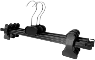 RSR Hangers Kleiderbügel RK 24 Hosenklemmbügel Hosenbügel Kunststoff Schwarz, (10-tlg)