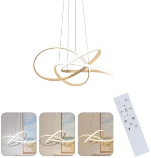 Nettlife LED Kronleuchter Pendelleuchte in Weiß 68W Ringe, Höhenverstellbar, LED fest integriert, Warmweiß Neutralweiß Kaltweiß, Arbeitszimmer Küche Esszimmer Treppenlicht Kaffeeraum