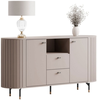 Lookway Kommode ELODIE 150 2D2S Soft-Close, Fräsfronten & Metallbeinen (1x Kommode), Breite: 150 cm