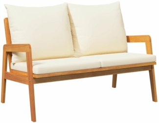 vidaXL Gartenbank mit Kissen Braun Massivholz Akazie 4106457