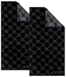 JOOP! Handtuch 2 Stück Joop! Handtuch Cornflower 1611-90 Schwarz 50x100, Walkfrottier (2-St), Baumwolle