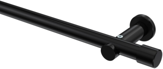 Gardinenstangen-Set Platon Santo 140 cm, 1-läufig (ohne Ringe), 20 mm Ø Schwarz