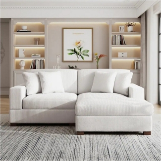 HTI-Living Sofa Couch mit Ottomane Rechts Xenia Beige, Stück 1 Teile