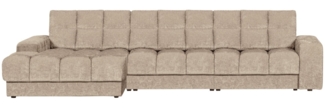 Chaiselongue Date aus Webstoff Links, Nougat