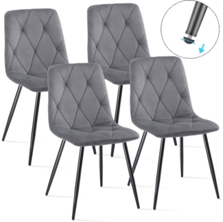 LOVONLIVE Esszimmerstuhl 4er Set Polsterstühle mit Samtbezug, Ergonomisch, Metallbeine, 120kg (4er Set Polsterstühle mit Samtbezug, ergonomisch, Metallbeine, 4 St), Hochwertiger Samtbezug, stabile Metallkonstruktion, bis 120 kg
