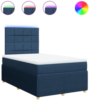 vidaXL Boxspringbett mit Matratze Blau 120x200 cm Stoff 3294329