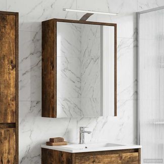 vidaXL Badezimmerspiegelschrank Geräucherte Eiche 43 x 16 x 62.5 cm 889147