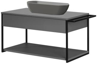 Fackelmann NEW YORK Badmöbel Set 2-teilig, 88 cm breit, Grau, Keramik