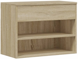 vidaXL Schuhbank, Sonoma-Eiche, Spanplatte, 60 x 30 x 45 cm