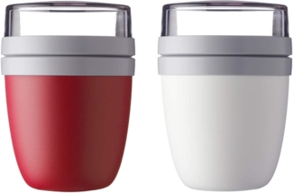 Mepal Lunchpot Ellipse 2-er Set Lunchbox (Nordic Red und Weiss)