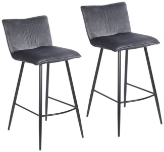HTI-Living Barhocker Barhocker Naples 2er-Set (2 St), Tresenstuhl mit Lehne Samt