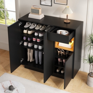 STILVORA Schuhschrank mit Schublade,Aufwahrungsschrank Schuhregal mit verstellbaren Regalen (Schuhkommode, Schuhkipper, 1-St, 1 Schublade) mit verstellbaren Einlegeböden