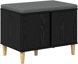 vidaXL Flurbank mit Kissen Schwarz Eichen-Optik 60 x 38 x 46 cm 891521