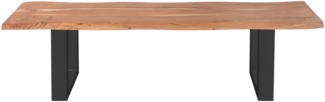 Sitzbank Baumkante 180 cm natur massiv Akazie schwarz ANNI 523725