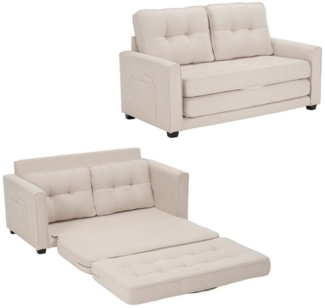 Merax Schlafsofa 3-in-1 Klappbares Couch, Bettsofa, Sofa mit Schlaffunktion,2-Sitzer,Bodensofa,Liegefläche 127x169cm