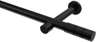 Gardinenstangen-Set Prestige Elanto 100 cm, 1-läufig (ohne Ringe), 20 mm Ø Schwarz