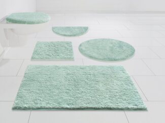 my home Badematte Jos, Badvorleger, Badezimmer Teppich, Höhe 22 mm, rutschhemmend beschichtet, fußbodenheizungsgeeignet, schnell trocknend, Polyester, rund, Badematten in Pastell-Farben, Badteppich als 3 teiliges Set erhältlich