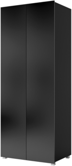 Mirjan24 Kleiderschrank Calabrini C9, Schwarz / Schwarz Hochglanz