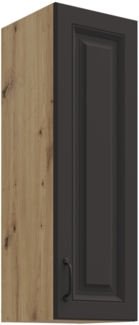 Hängeschrank 30 cm Stilo Grau + Eiche Artisan Küchenzeile Küchenblock Küche Landhaus Höhe 90 cm