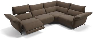 Sofanella Ecksofa CUNEO Eckcouch Stoff Stoffsofa in Hellbraun