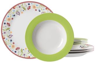 Ritzenhoff & Breker Tafelservice Teller Set, Geschirr-Set SHANTI DOPPIO (8-tlg), 4 Personen, Porzellan, 8 Teile, für 4 Personen