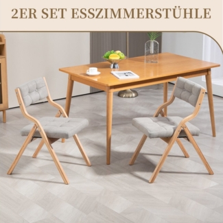SeedWave Esszimmerstuhl 2er Set Küchenstuhl, Klappstuhl mit Gepolsterte Rückenlehne, Sitz, Die Neigung der Rückenlehne von 110°