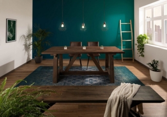 Massivmoebel24 Esstisch Esstisch Teak 200 x 100 x 78 natur unbehandelt BASSANO #149