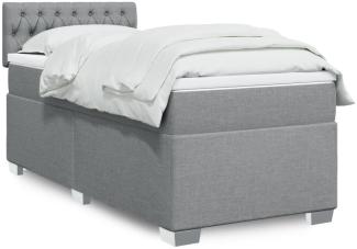 vidaXL Boxspringbett mit Matratze Hellgrau 90x190 cm Stoff 3285750