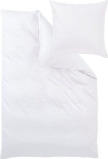 Uni-Mako-Satin - Curt Bauer Uni 155x220 + 80x80 cm-0000 weiß