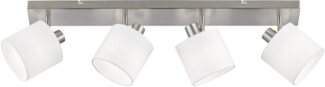 Deckenleuchte, silber weiß, Spots verstellbar, L 70 cm