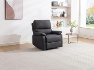 Vente-unique - Relaxsessel elektrisch - Stoff - Anthrazit - LUNANO