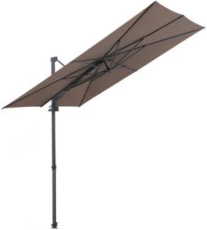 Saint-Tropez Ampelschirm 3-Achsen-Rotation 360° drehbar 3x3,55 m UV-Schutz 50+ Taupe