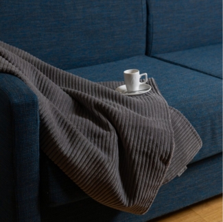 Wohndecke Kuscheldecke ELLA 140x200 cm – Wendedecke Cord & Fleece, Couchdecke, Herlag, Made in Europe, Tagesdecke