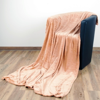 Kuscheldecke Wohndecke "Celina" - hochwertige Flauschige Decke, 180 x 220 cm - Nougat