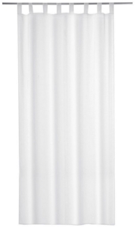 Home4You Vorhang Schlaufenschal, 140 x 245 cm, Weiß, (1 St), Schlaufen, transparent, Polyester, Polyester, transparent, mit Längsstreifen